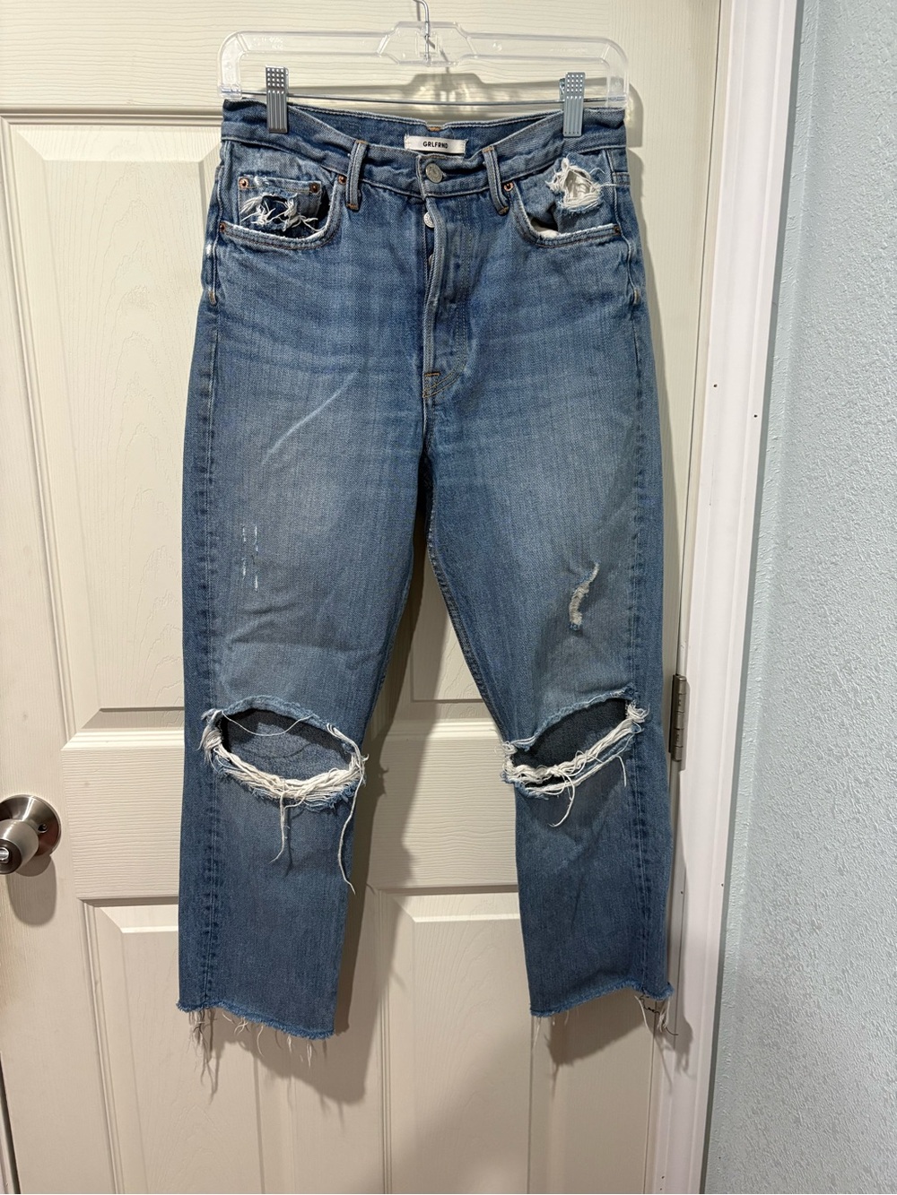 GRLFRND Natalia Light Blue Distressed Boyfriend Jeans